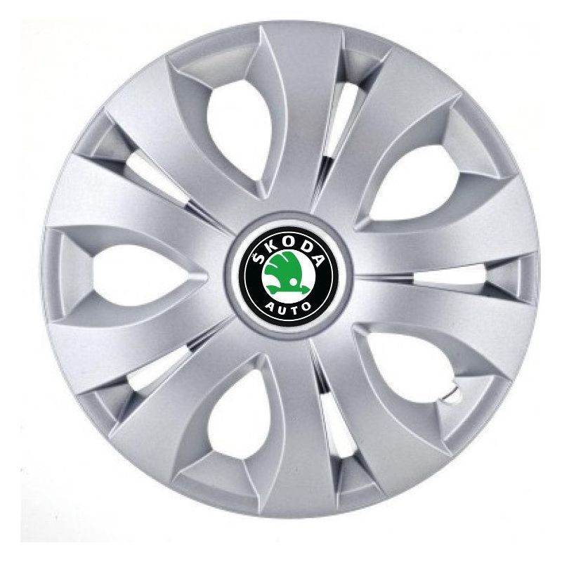 Set 4 Capace Roti, potrivite jantelor de R14, Compatibil Cu Skoda, model top crom