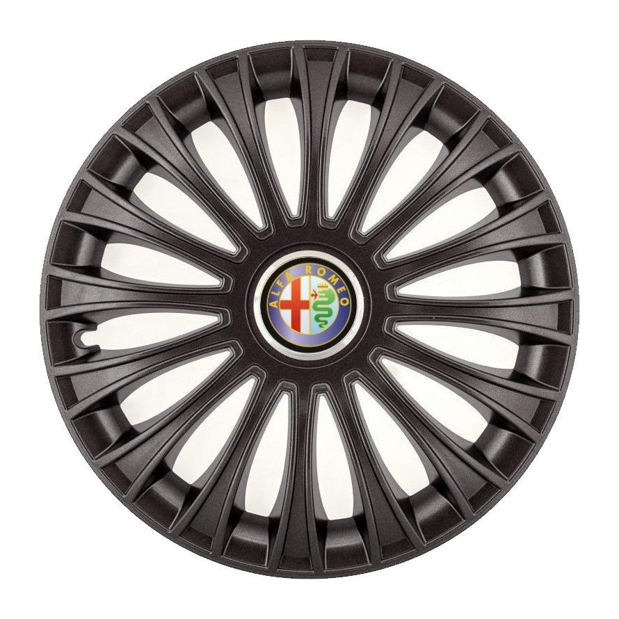 Set 4 Capace Roti, potrivite jantelor de R14, pentru Alfa Romeo, model dino Negru