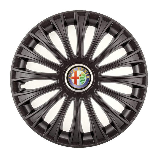 Set 4 Capace Roti, potrivite jantelor de R14, pentru Alfa Romeo, model dino Negru