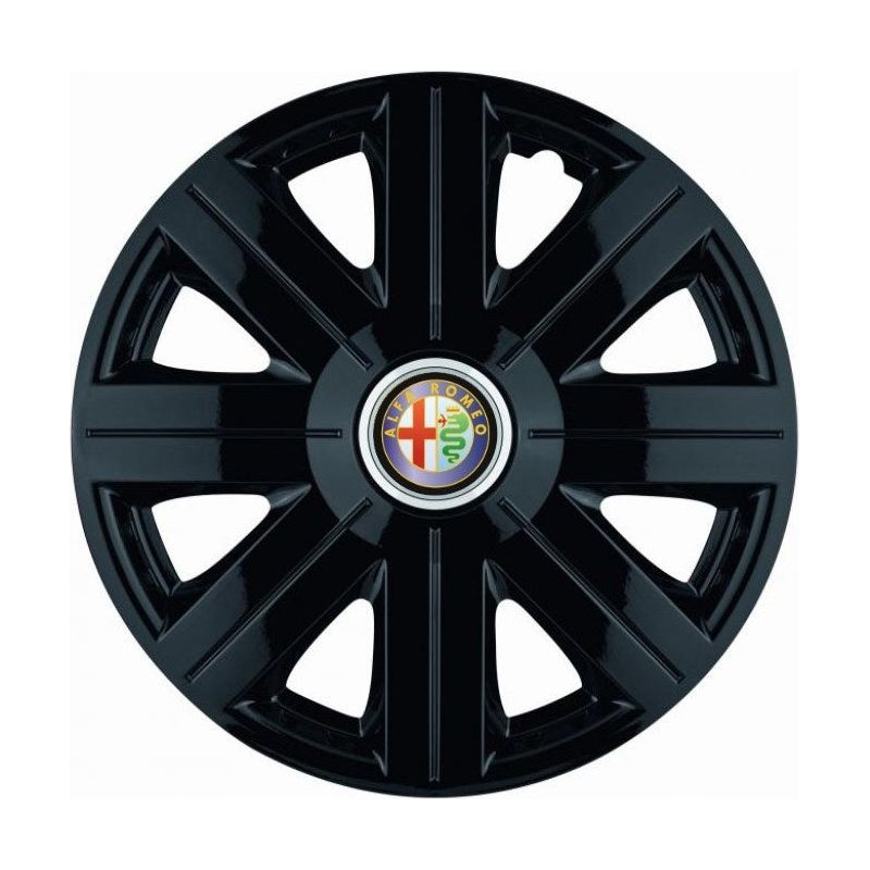 Set 4 Capace Roti, potrivite jantelor de R14, pentru Alfa Romeo, model Cosmos Negru