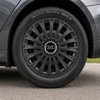 Set 4 Capace Roti, potrivite jantelor de R14, pentru Audi, model dino Negru