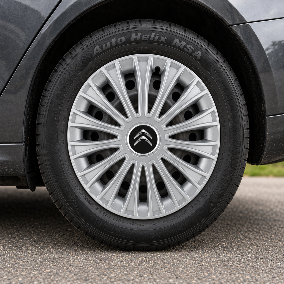 Set 4 Capace Roti, potrivite jantelor de R14, pentru Citroen, model dino cromat