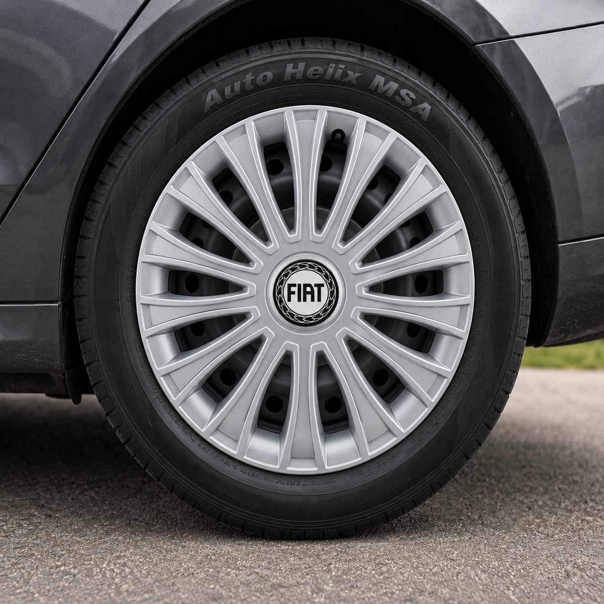 Set 4 Capace Roti, potrivite jantelor de R14, pentru Fiat, model dino cromat