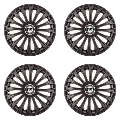 Set 4 Capace Roti, potrivite jantelor de R14, pentru Fiat, model dino Negru