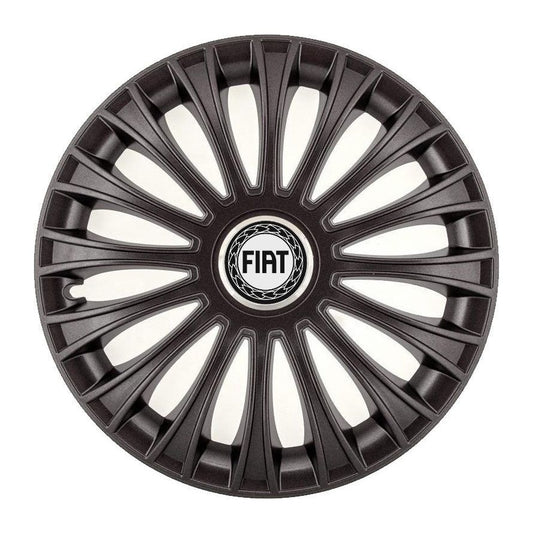 Set 4 Capace Roti, potrivite jantelor de R14, pentru Fiat, model dino Negru