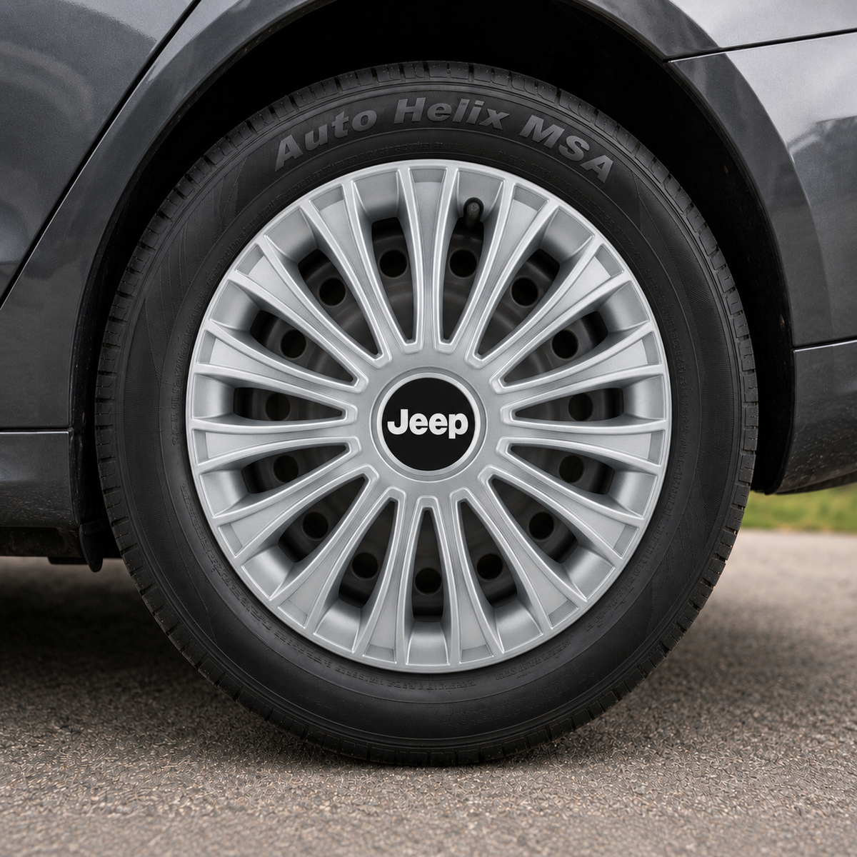Set 4 Capace Roti, potrivite jantelor de R14, pentru Jeep, model dino cromat
