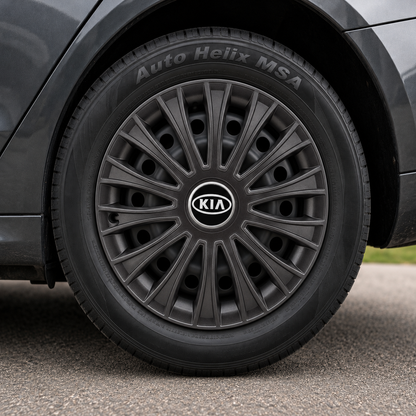 Set 4 Capace Roti, potrivite jantelor de R14, pentru Kia, model dino Negru