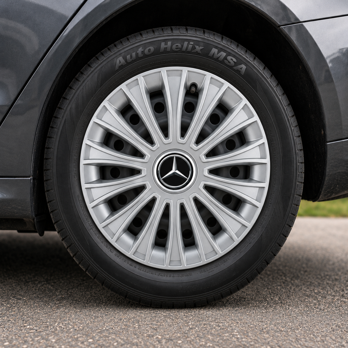 Set 4 Capace Roti, potrivite jantelor de R14, pentru Mercedes-Benz, model dino cromat