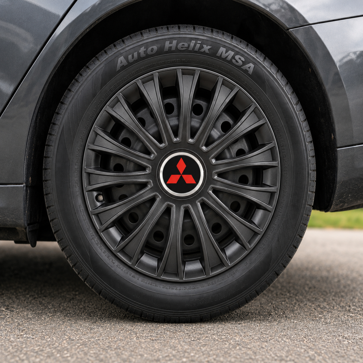 Set 4 Capace Roti, potrivite jantelor de R14, pentru Mitsubishi, model dino Negru