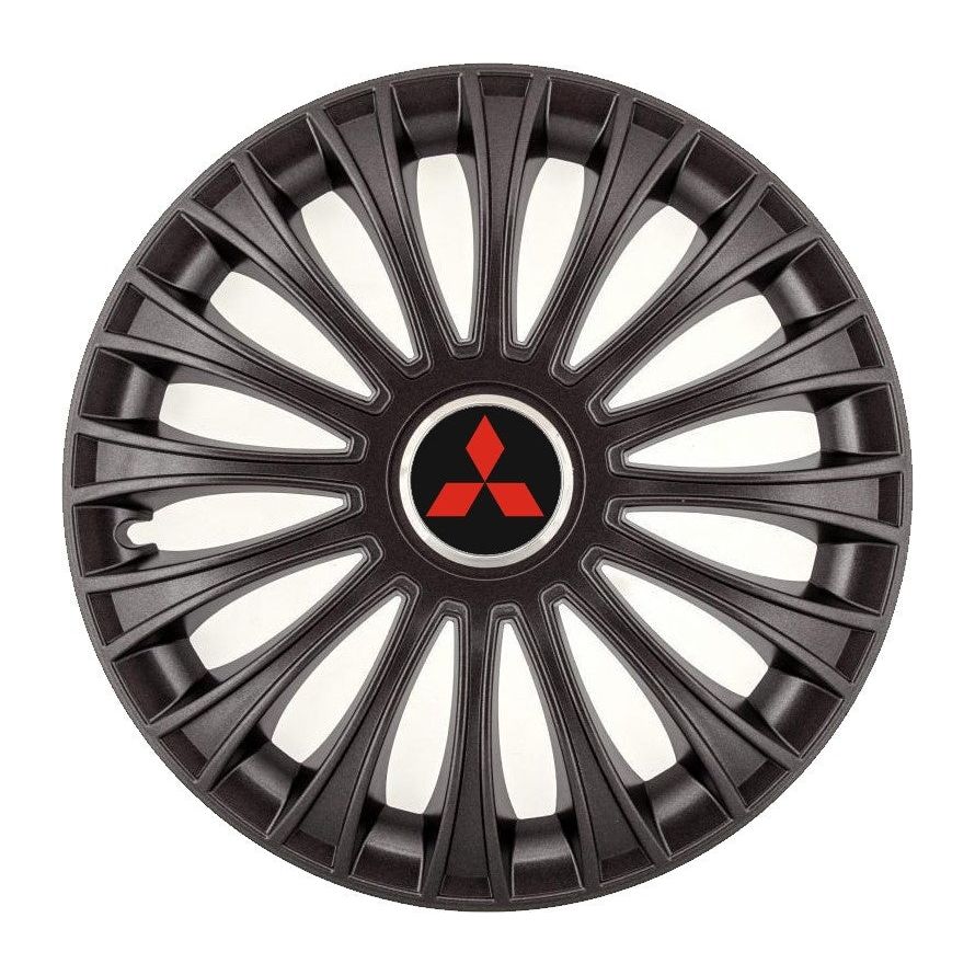 Комплект 4 таса, подходящи за джанти R14, за Mitsubishi, модел в черен цвят