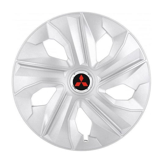 Set 4 Capace Roti, potrivite jantelor de R14, pentru Mitsubishi, model luna cromat