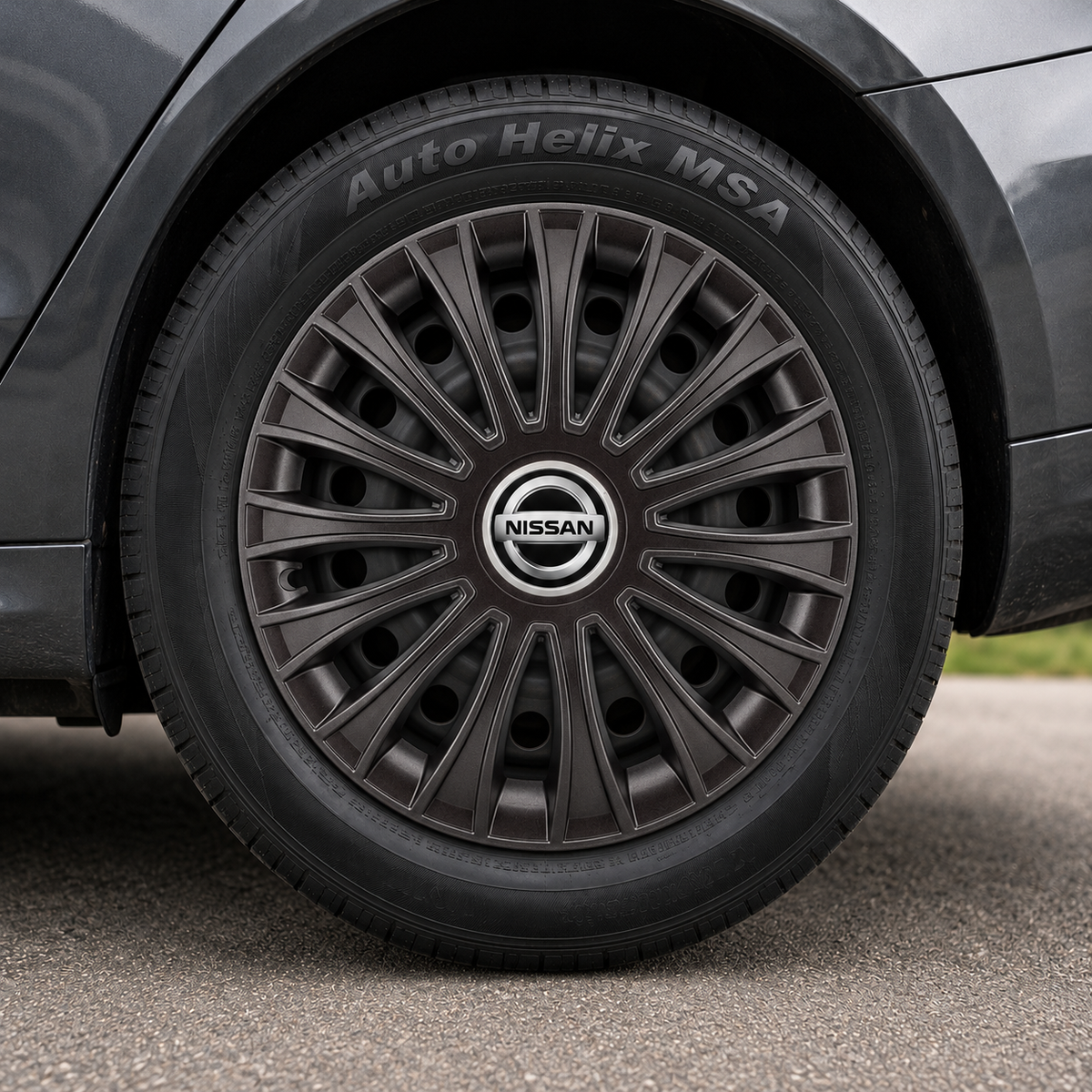 Set 4 Capace Roti, potrivite jantelor de R14, pentru Nissan, model dino Negru