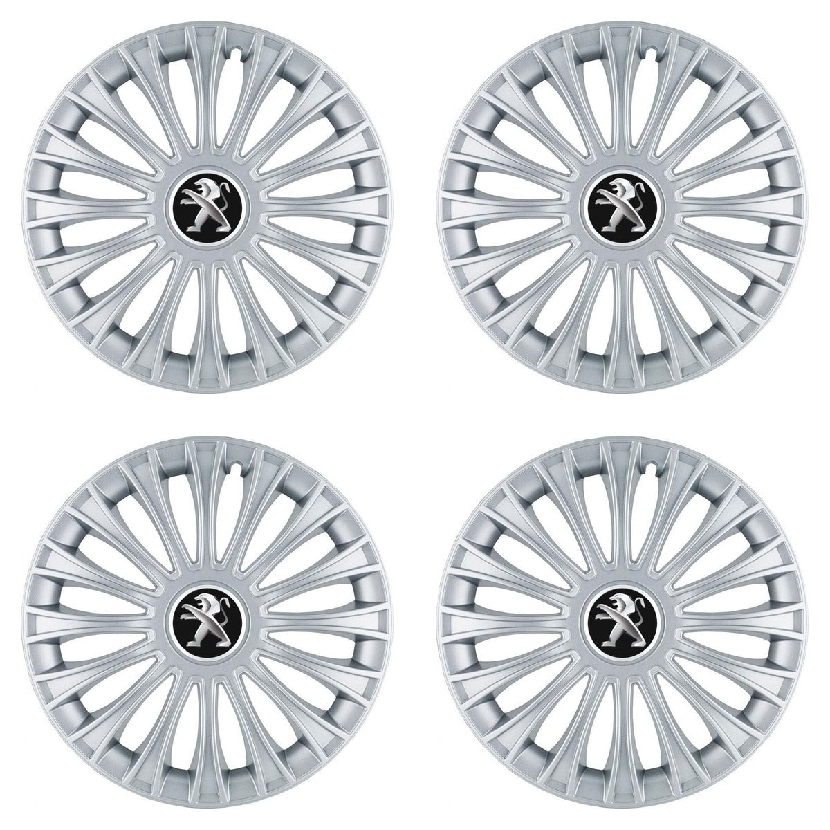 Set 4 Capace Roti, potrivite jantelor de R14, pentru Peugeot, model dino cromat