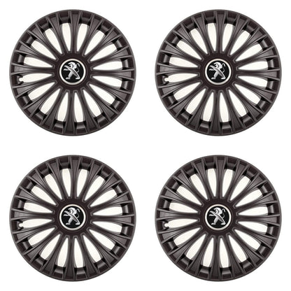 Set 4 Capace Roti, potrivite jantelor de R14, pentru Peugeot, model dino Negru
