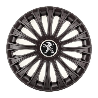 Set 4 Capace Roti, potrivite jantelor de R14, pentru Peugeot, model dino Negru