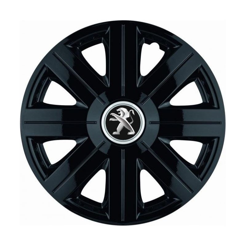 Комплект 4 таса, подходящи за джанти R14, за Peugeot, модел Cosmos Black
