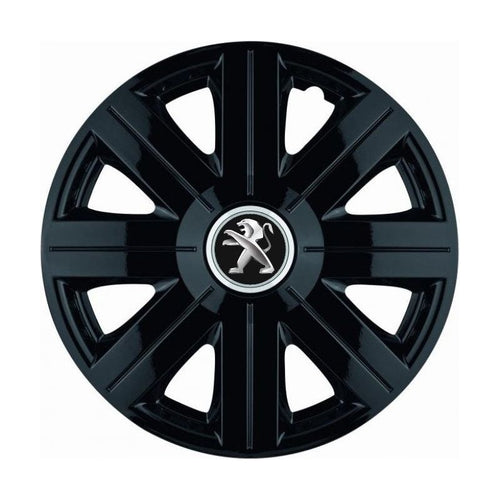 Комплект 4 таса, подходящи за джанти R14, за Peugeot, модел Cosmos Black
