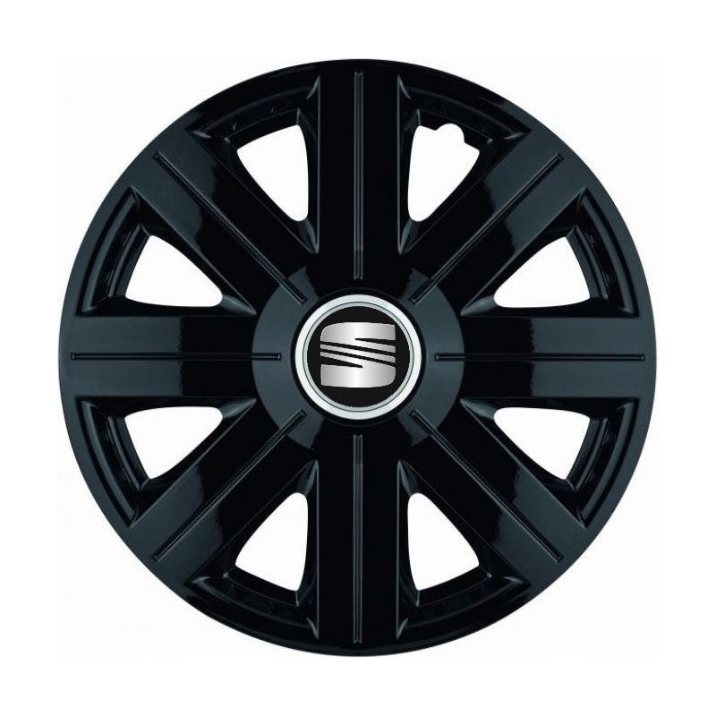 Set 4 Capace Roti, potrivite jantelor de R14, pentru Seat, model Cosmos Negru