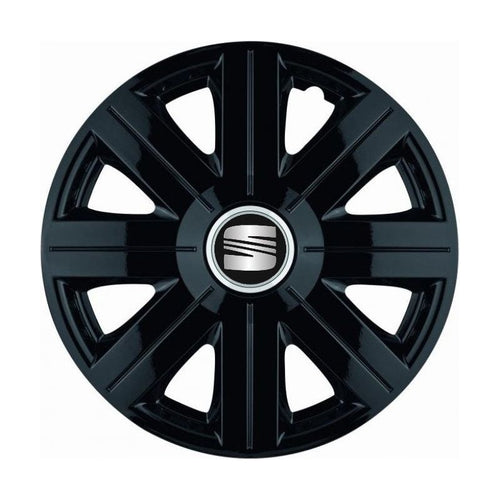 Set 4 Capace Roti, potrivite jantelor de R14, pentru Seat, model Cosmos Negru