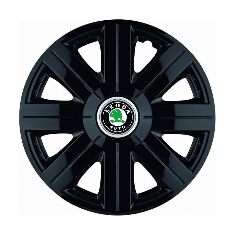 Set 4 Capace Roti, potrivite jantelor de R14, pentru Skoda, model Cosmos Negru