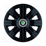 Set 4 Capace Roti, potrivite jantelor de R14, pentru Skoda, model Cosmos Negru