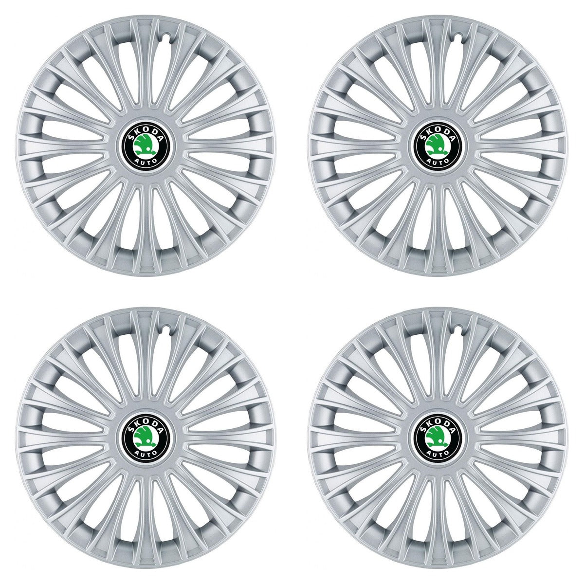 Set 4 Capace Roti, potrivite jantelor de R14, pentru Skoda, model dino cromat