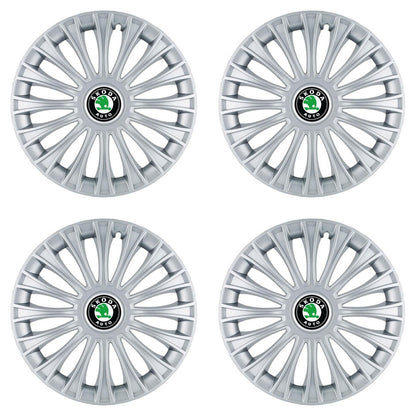 Set 4 Capace Roti, potrivite jantelor de R14, pentru Skoda, model dino cromat