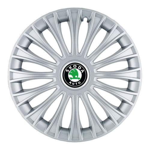 4 darabos dísztárcsa készlet, R14 felnikre alkalmas, Skoda krómozott dino modellhez