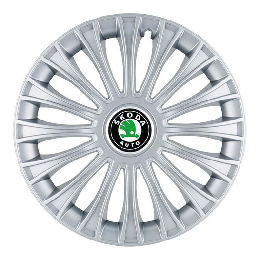 4 darabos dísztárcsa készlet, R14 felnikre alkalmas, Skoda krómozott dino modellhez
