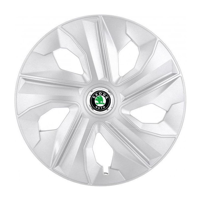 Set 4 Capace Roti, potrivite jantelor de R14, pentru Skoda, model luna cromat