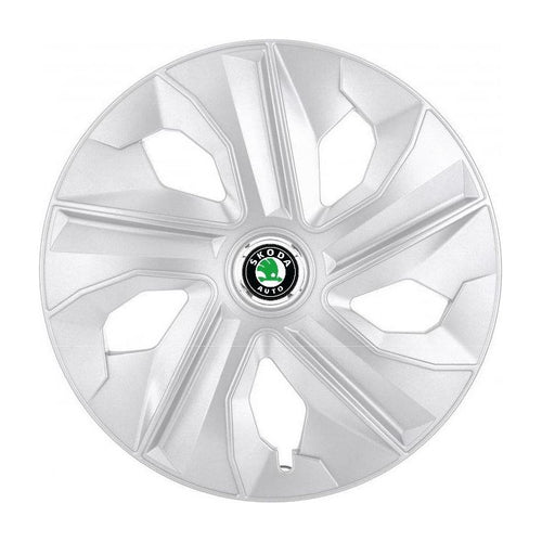 Set 4 Capace Roti, potrivite jantelor de R14, pentru Skoda, model luna cromat