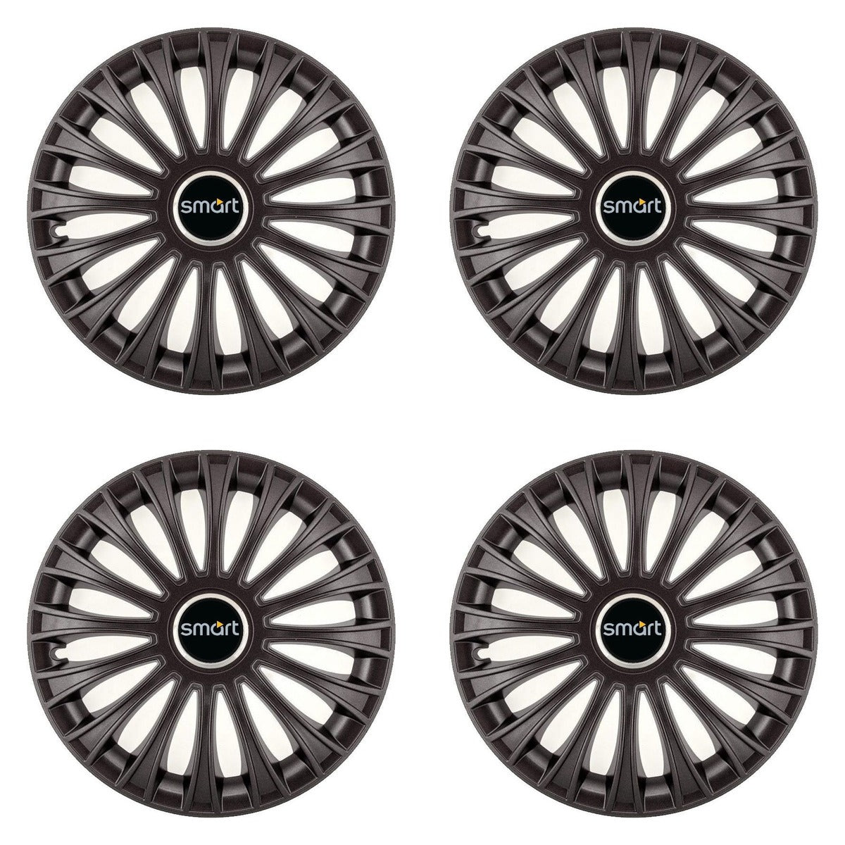 Set 4 Capace Roti, potrivite jantelor de R14, pentru Smart, model dino Negru