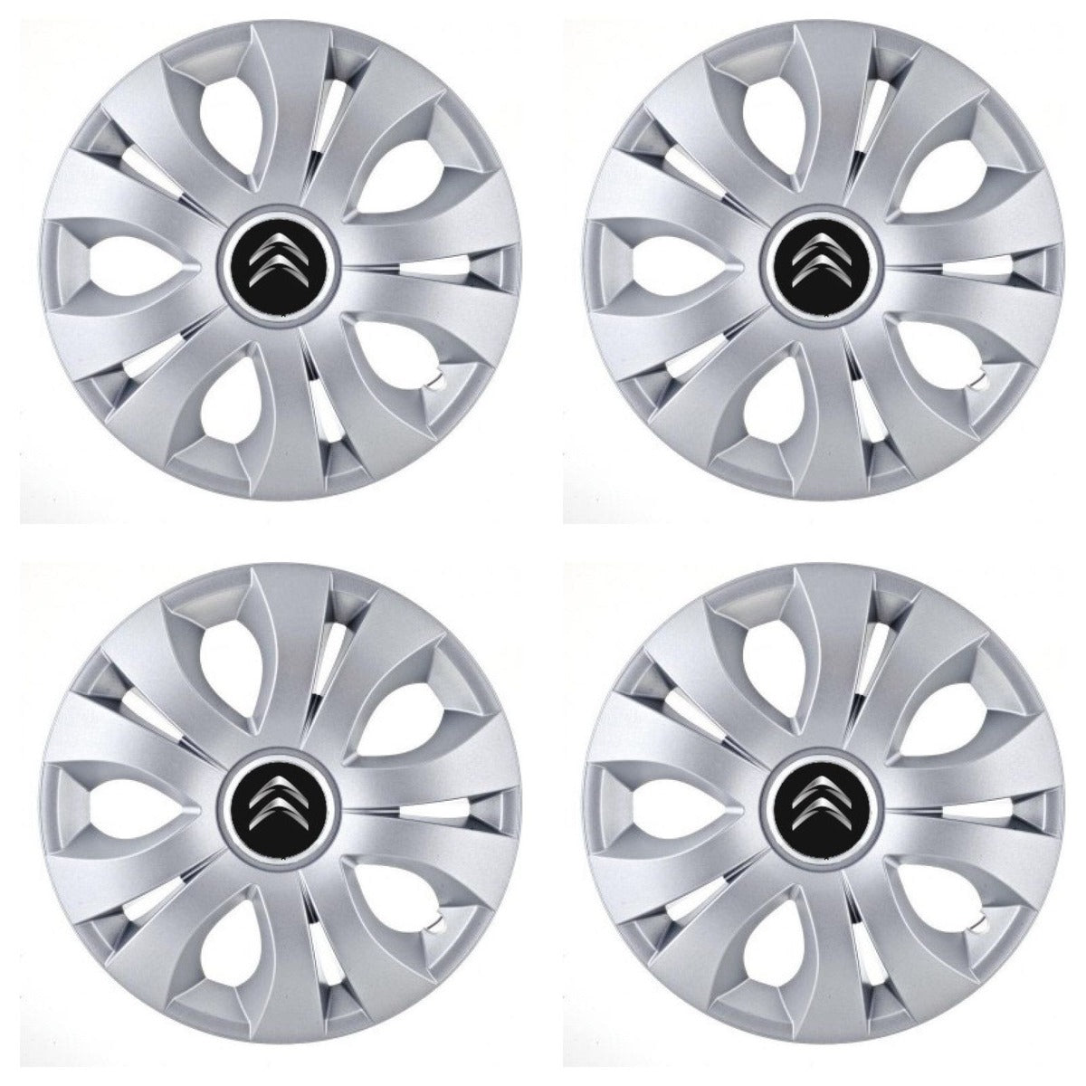 Set 4 Capace Roti, potrivite jantelor de R15, Compatibil Cu Citroen, model top crom