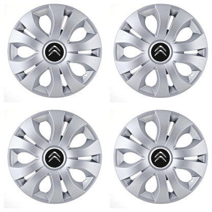 Set 4 Capace Roti, potrivite jantelor de R15, Compatibil Cu Citroen, model top crom