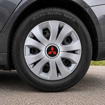 Set 4 Capace Roti, potrivite jantelor de R15, Compatibil Cu Mitsubishi, model top crom