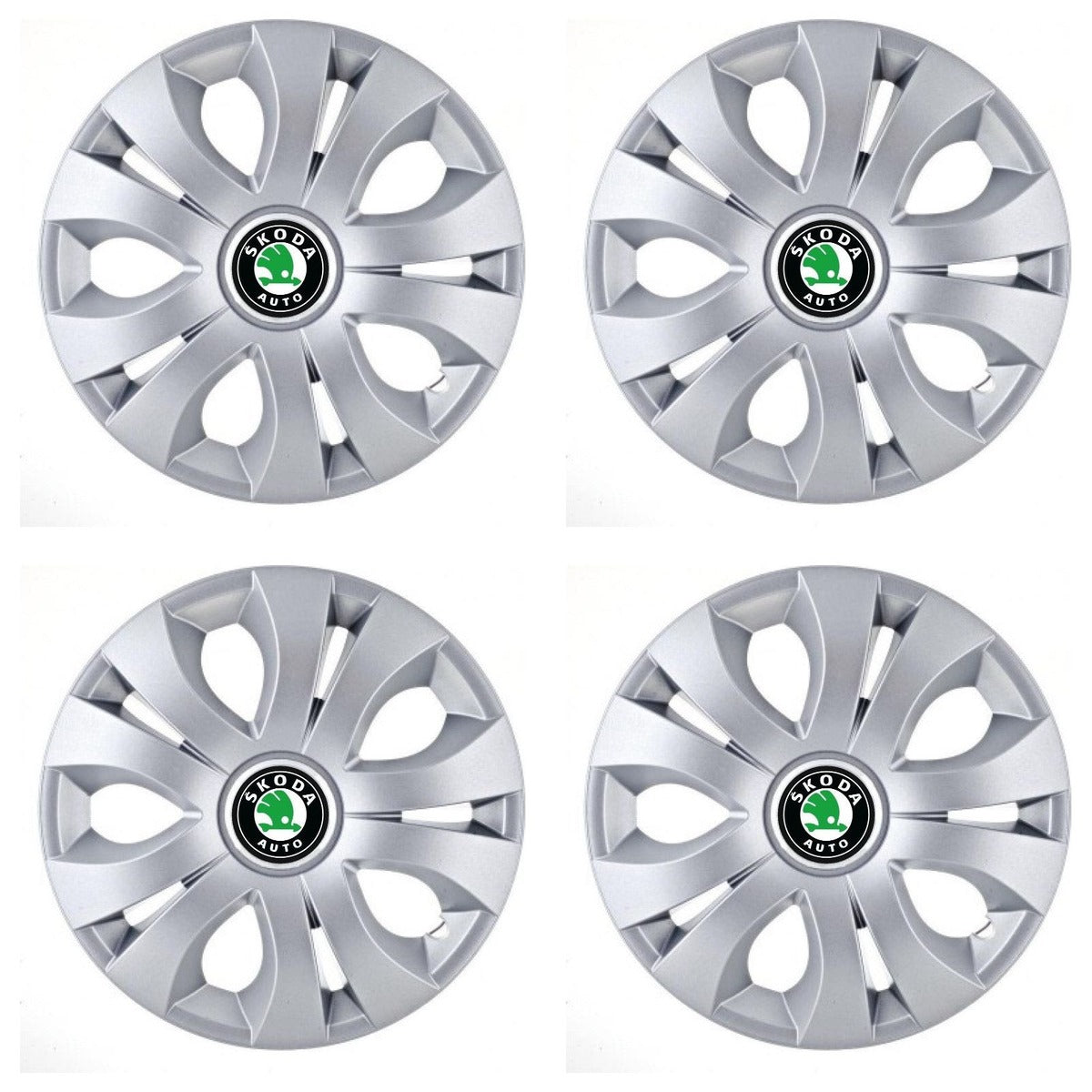 Set 4 Capace Roti, potrivite jantelor de R15, Compatibil Cu Skoda, model top crom