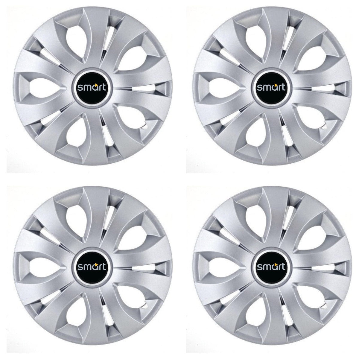 Set 4 Capace Roti, potrivite jantelor de R15, Compatibil Cu Smart, model top crom