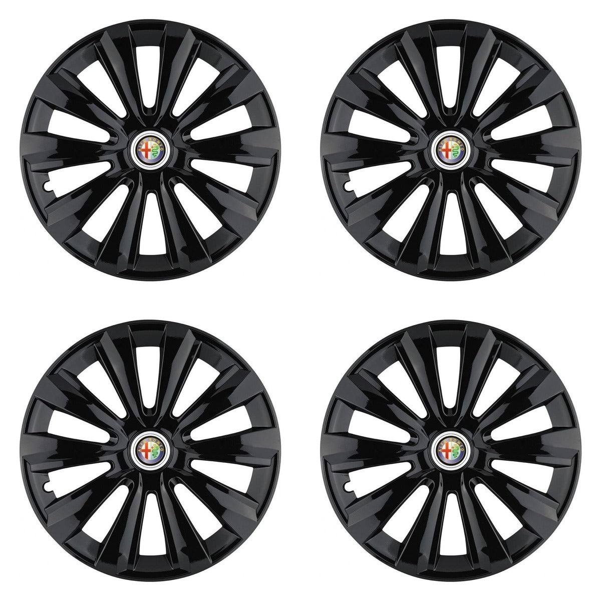 Set 4 Capace Roti, potrivite jantelor de R15, pentru Alfa Romeo, model delta negru