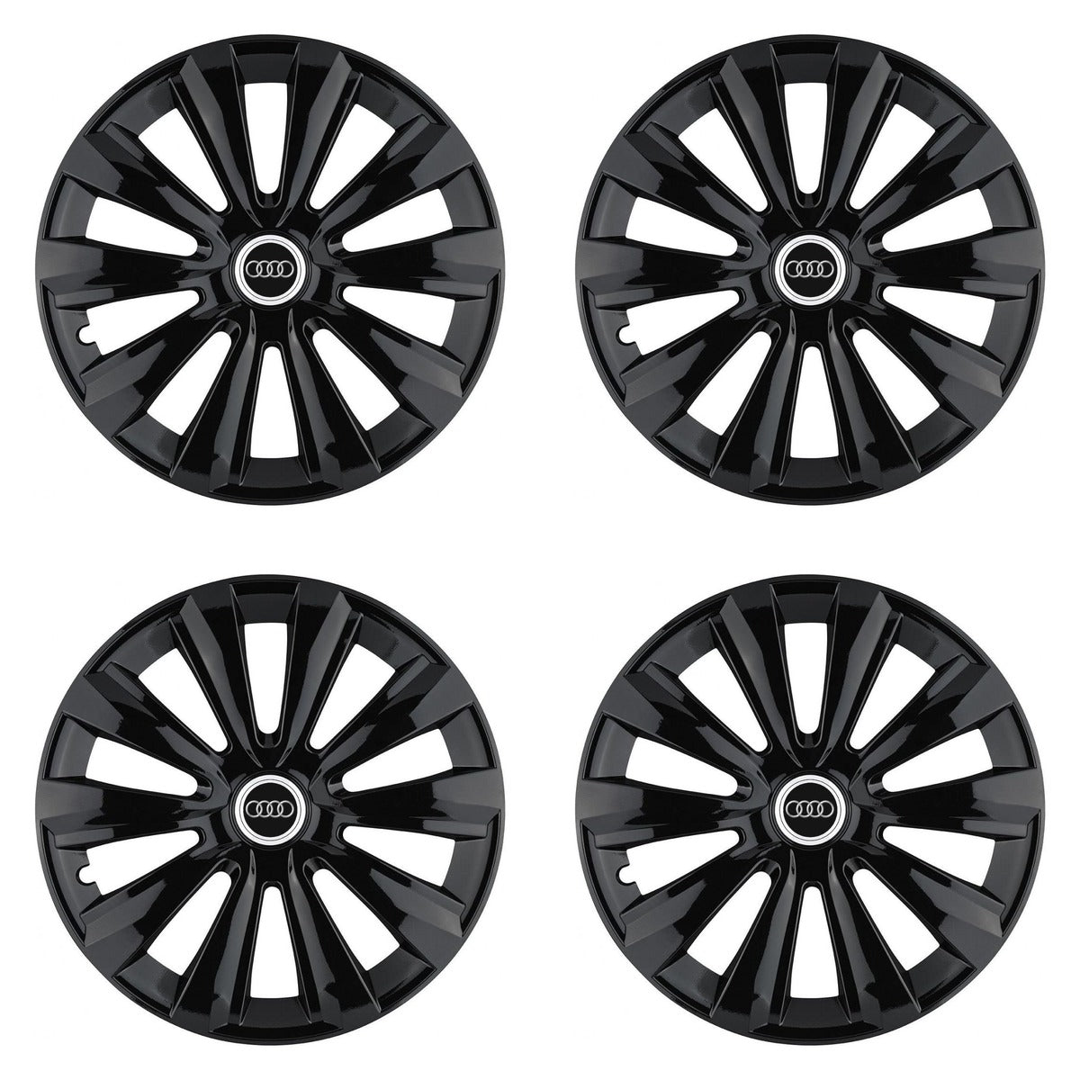 Set 4 Capace Roti, potrivite jantelor de R15, pentru Audi, model delta negru