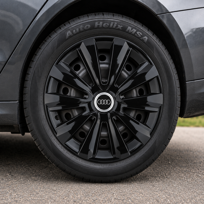 Set 4 Capace Roti, potrivite jantelor de R15, pentru Audi, model delta negru