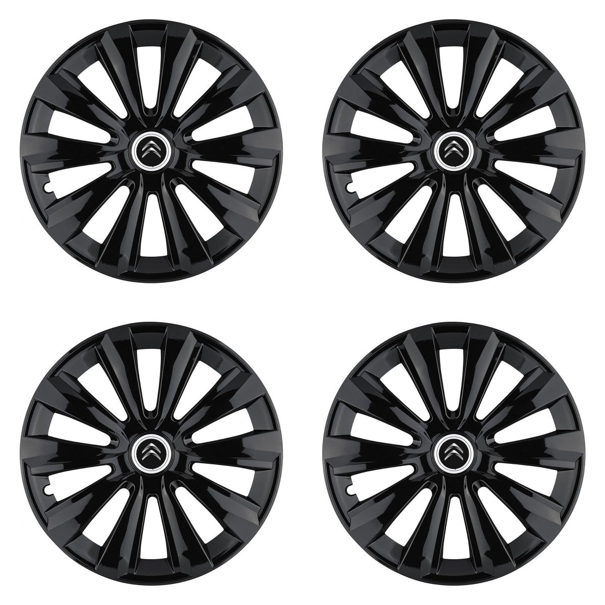 Set 4 Capace Roti, potrivite jantelor de R15, pentru Citroen, model delta negru