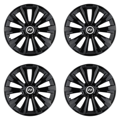 Set 4 Capace Roti, potrivite jantelor de R15, pentru Hyundai, model delta negru