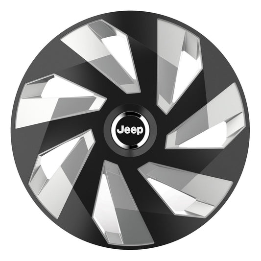 Комплект от 4 таса, подходящи за 15-инчови джанти, за Jeep, модел vector black and silver