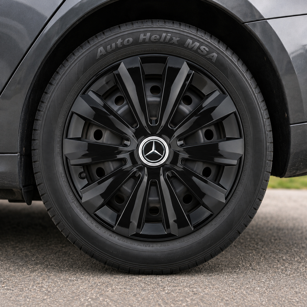 Set 4 Capace Roti, potrivite jantelor de R15, pentru Mercedes-Benz, model delta negru