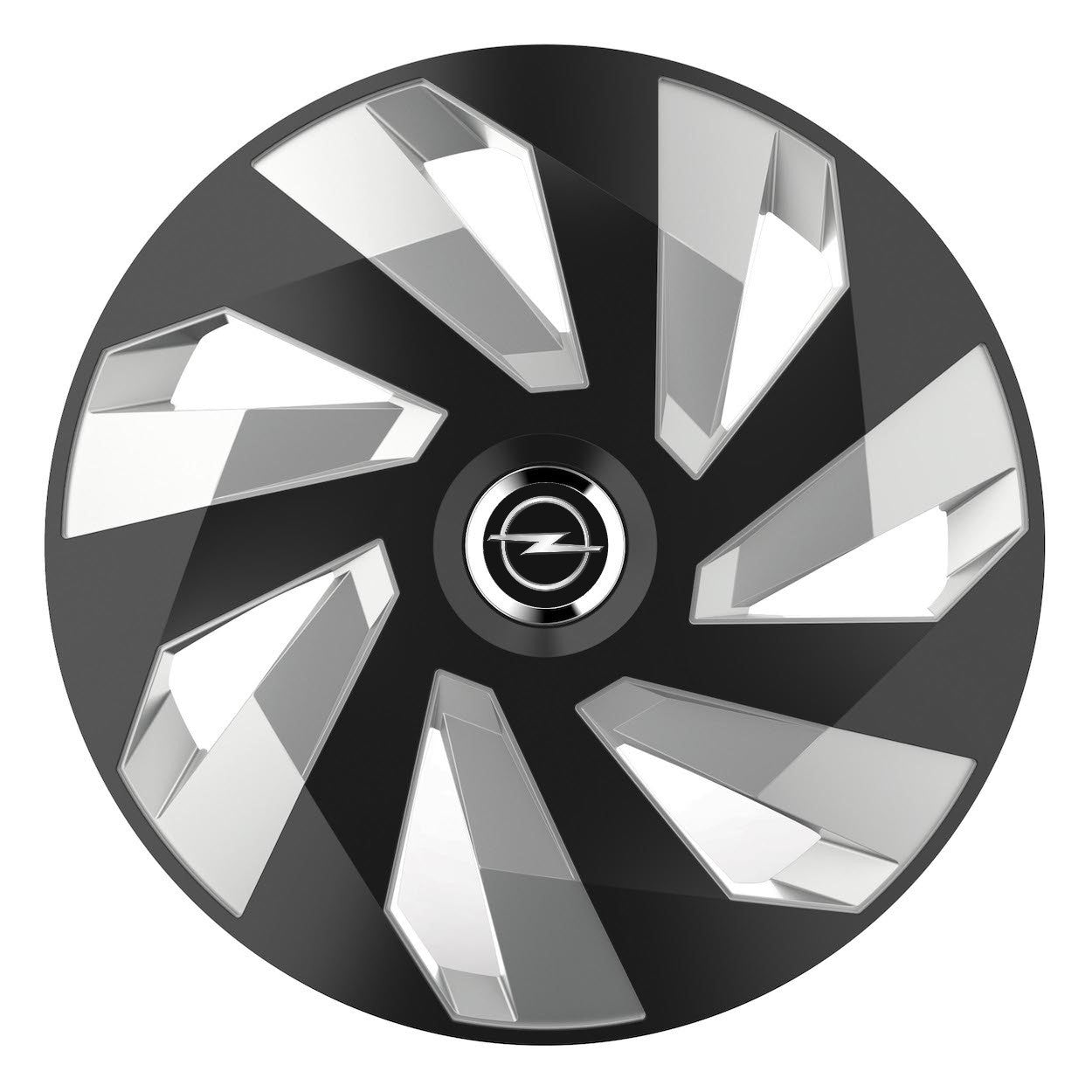Set 4 Capace Roti, potrivite jantelor de R15, pentru Opel, model vector black and silver