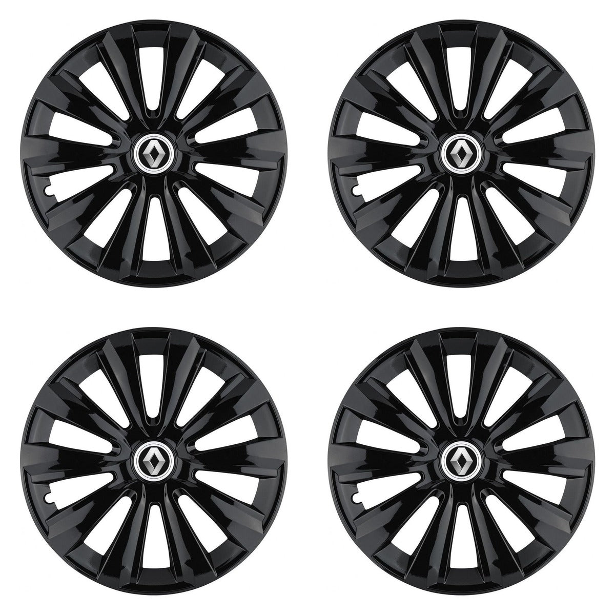 Set 4 Capace Roti, potrivite jantelor de R15, pentru Renault, model delta negru