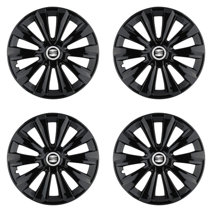 Set 4 Capace Roti, potrivite jantelor de R15, pentru Seat, model delta negru
