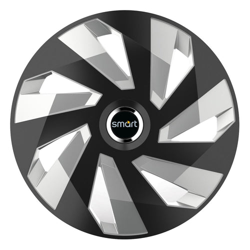 Комплект от 4 капачки за джанти R15, за Smart, модел vector black and silver