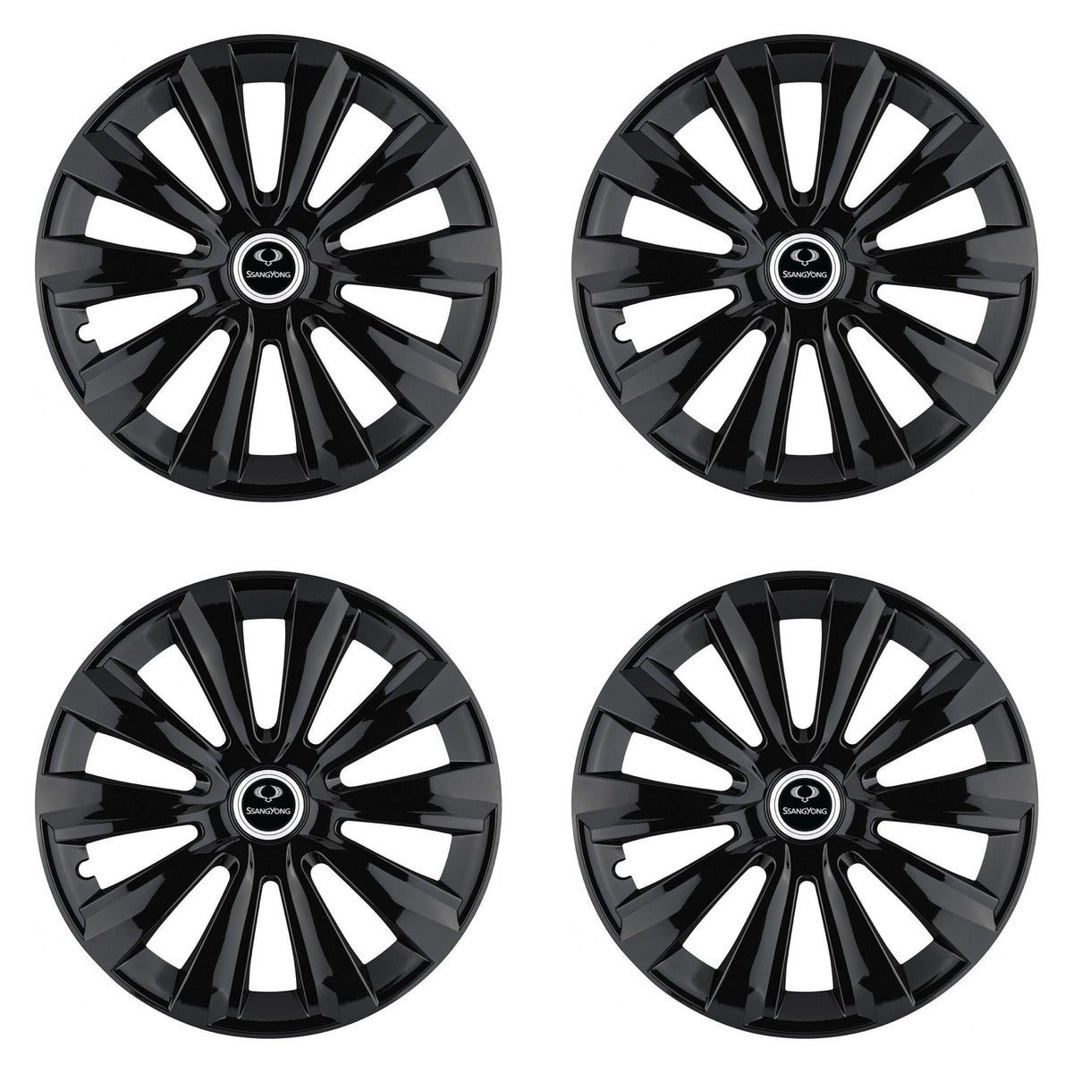 Set 4 Capace Roti, potrivite jantelor de R15, pentru SsangYoung, model delta negru