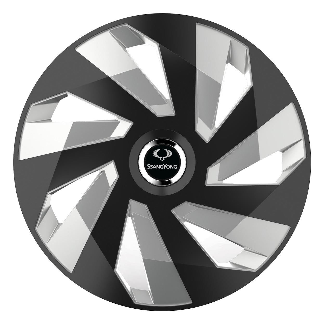 Set 4 Capace Roti, potrivite jantelor de R15, pentru SsangYoung, model vector black and silver